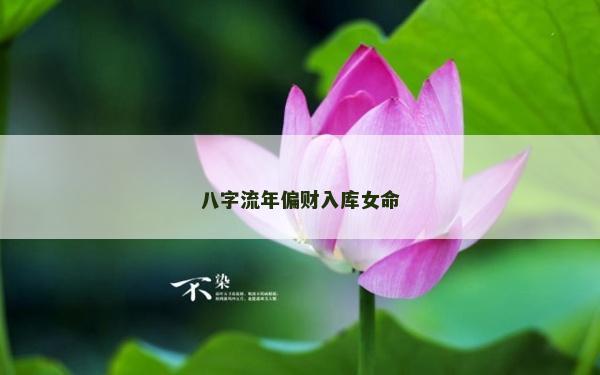八字流年偏財入庫女命