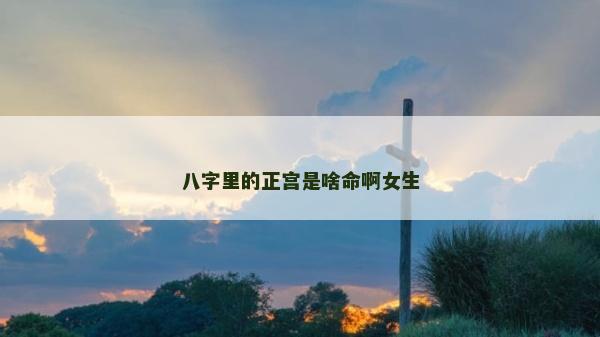 八字里的正宮是啥命啊女生