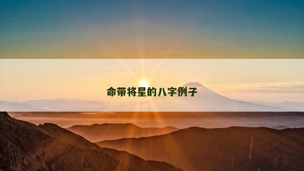 命帶將星的八字例子