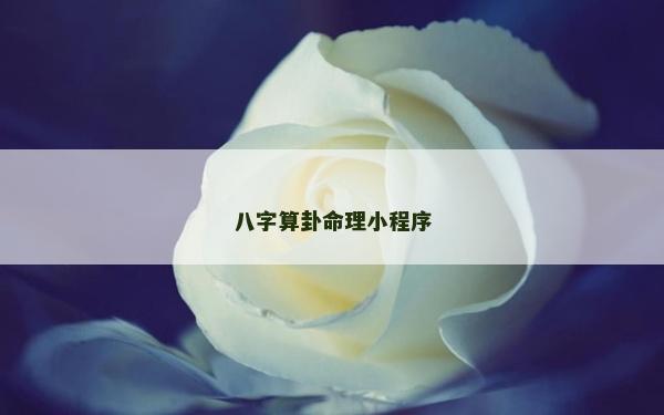 八字算卦命理小程序