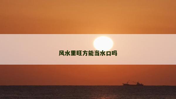 風水里旺方能當水口嗎