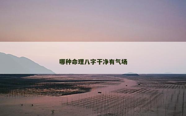 哪種命理八字干凈有氣場