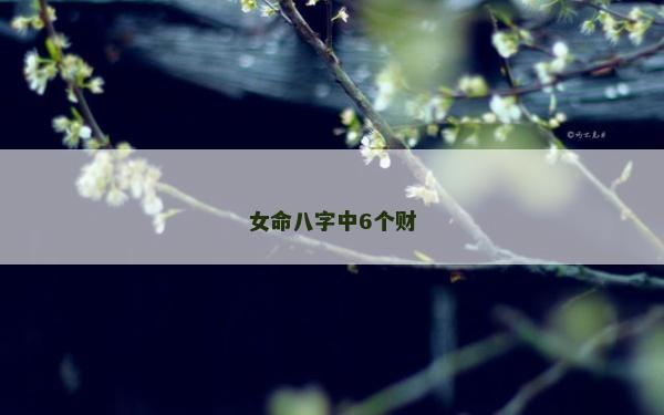 女命八字中6個(gè)財(cái)
