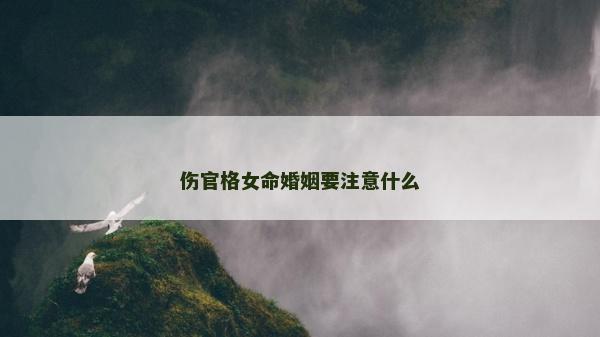 傷官格女命婚姻要注意什么