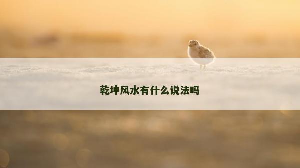 乾坤風水有什么說法嗎