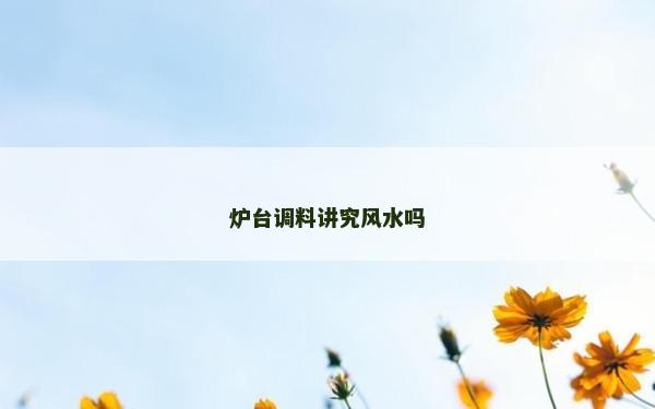 爐臺調料講究風水嗎