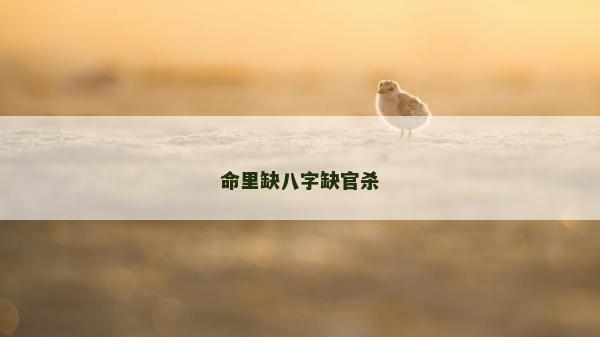 命里缺八字缺官殺