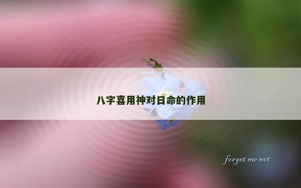 八字喜用神對(duì)日命的作用
