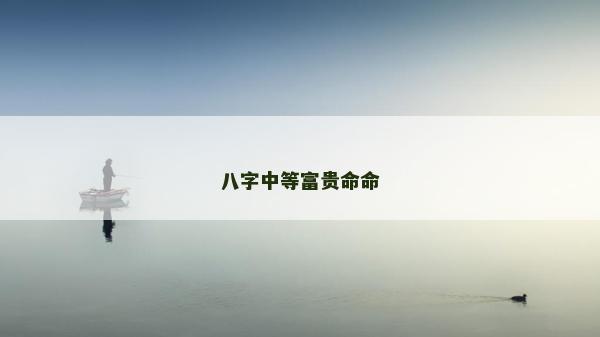 八字中等富貴命命