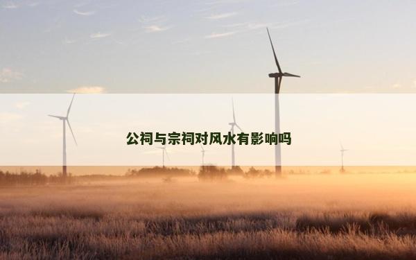 公祠與宗祠對風水有影響嗎