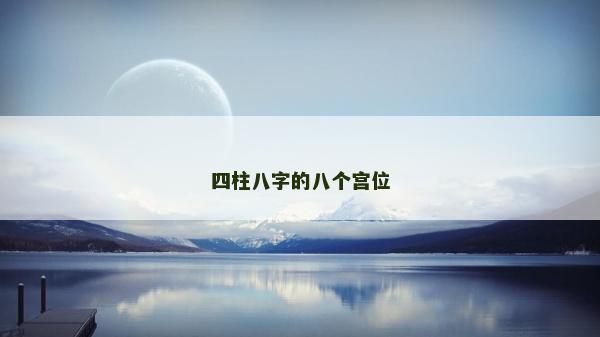 四柱八字的八個宮位