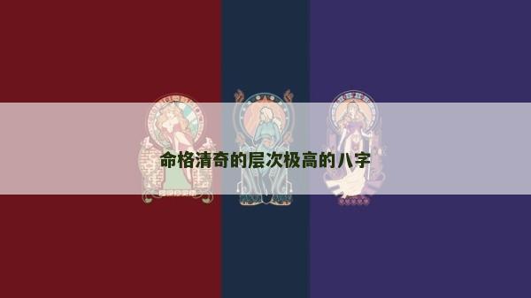 命格清奇的層次極高的八字