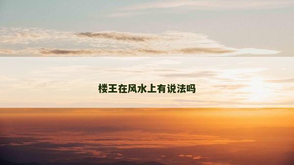 樓王在風水上有說法嗎