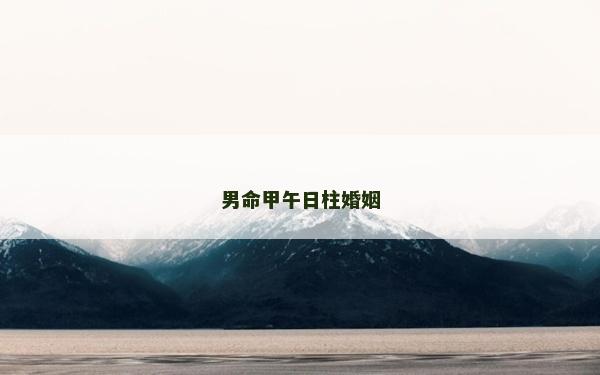 男命甲午日柱婚姻