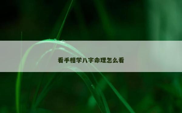 看手相學(xué)八字命理怎么看
