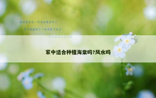 家中適合種植海棠嗎?風水嗎