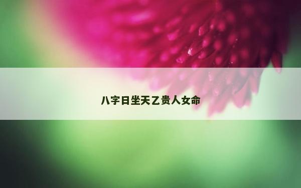 八字日坐天乙貴人女命