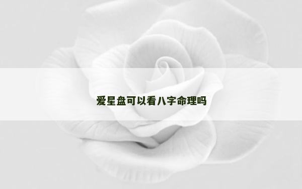 愛星盤可以看八字命理嗎