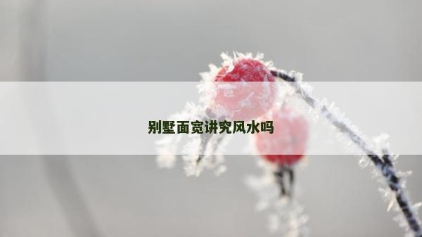 別墅面寬講究風水嗎