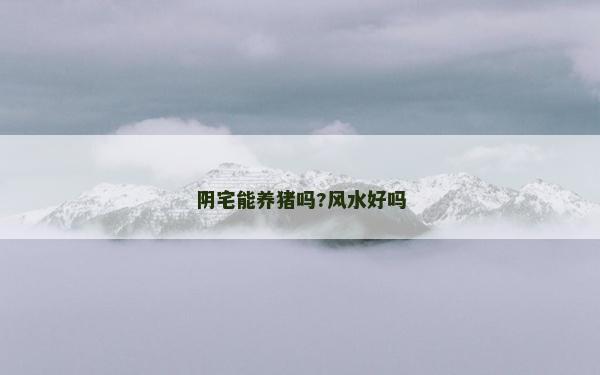 陰宅能養豬嗎?風水好嗎