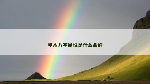 甲木八字屬性是什么命的