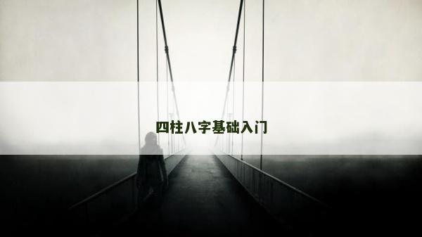 四柱八字基礎入門