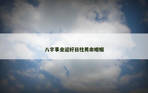 八字事業運好日柱男命婚姻