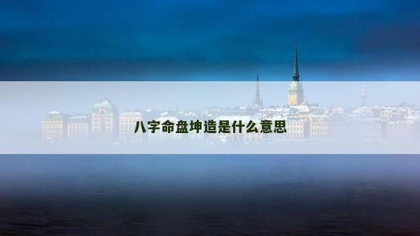 八字命盤坤造是什么意思