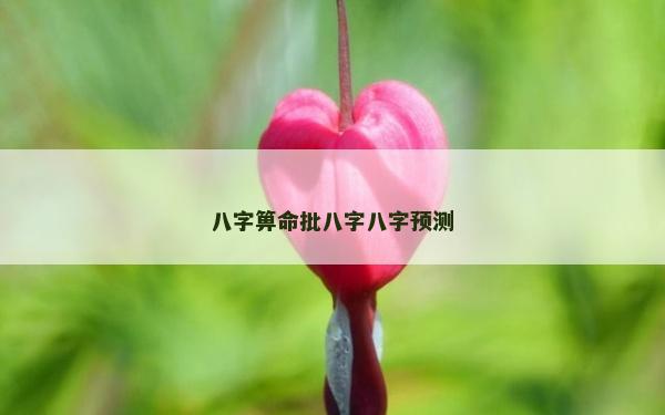 八字箅命批八字八字預測