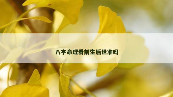 八字命理看前生后世準嗎