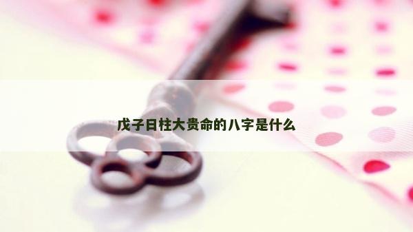 戊子日柱大貴命的八字是什么