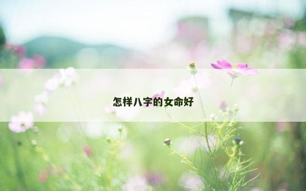 怎樣八字的女命好