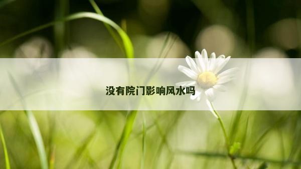 沒有院門影響風水嗎