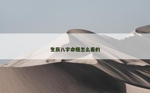 生辰八字命格怎么看的 生辰八字命格怎么看的