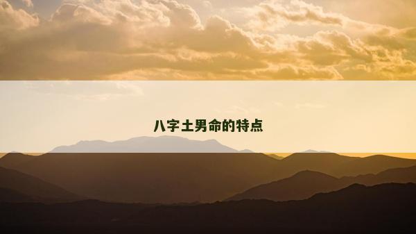 八字土男命的特點