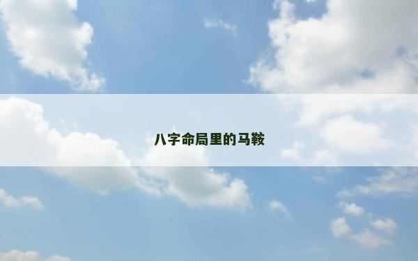八字命局里的馬鞍