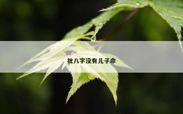 批八字沒有兒子命