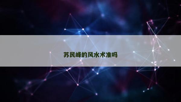 蘇民峰的風(fēng)水術(shù)準(zhǔn)嗎