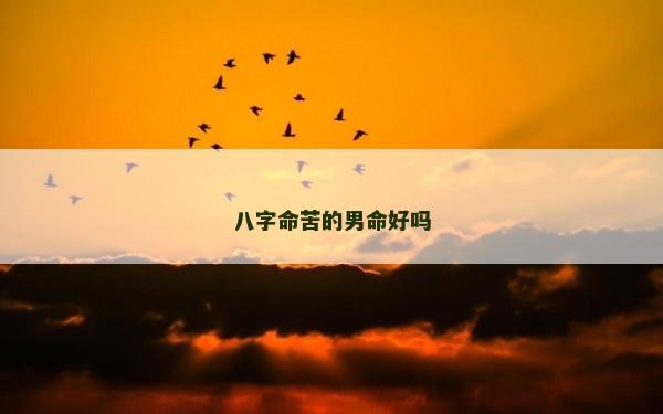 八字命苦的男命好嗎