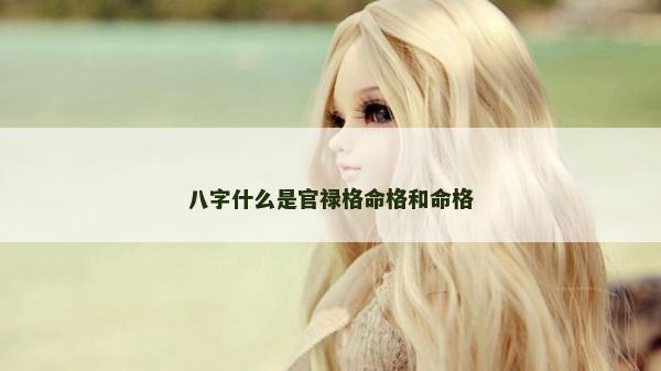 八字什么是官祿格命格和命格