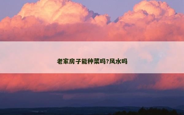 老家房子能種菜嗎?風水嗎