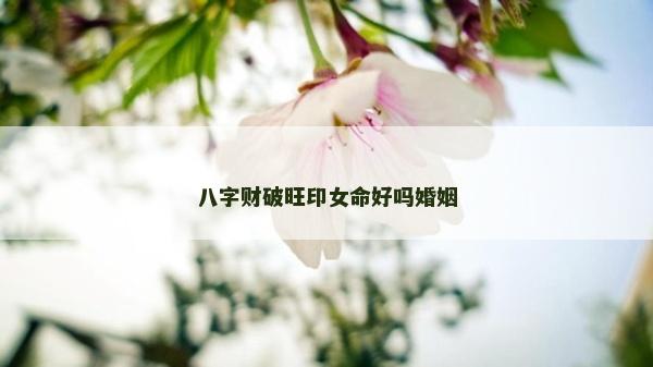 八字財(cái)破旺印女命好嗎婚姻