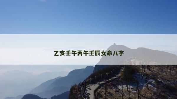 乙亥壬午丙午壬辰女命八字