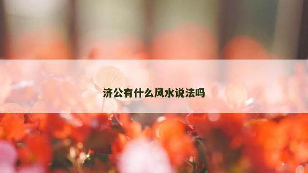 濟公有什么風水說法嗎