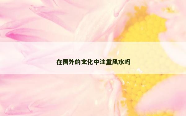 在國外的文化中注重風水嗎