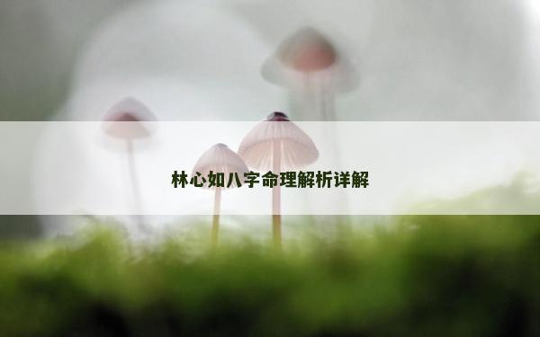 林心如八字命理解析詳解
