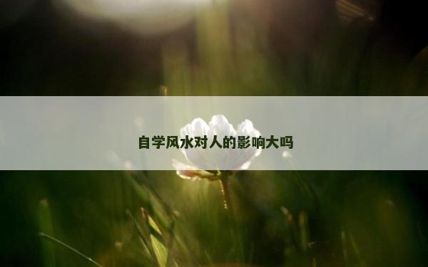 自學(xué)風(fēng)水對人的影響大嗎