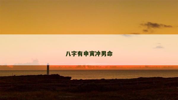 八字有申寅沖男命