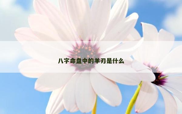 八字命盤中的羊刃是什么