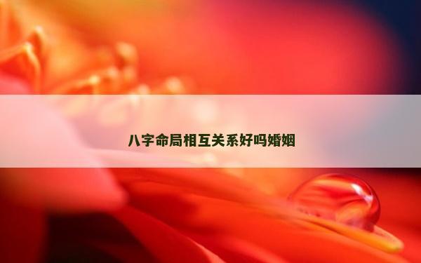 八字命局相互關系好嗎婚姻